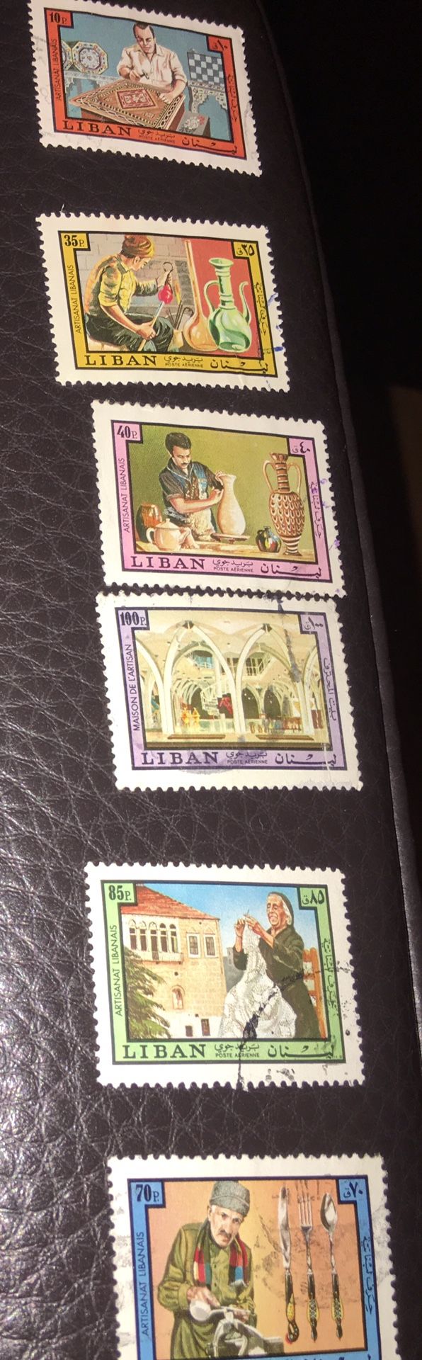 Used Lebanon 1973 Handicrafts set Sc# C690, 692, 693, 695, 696, 697