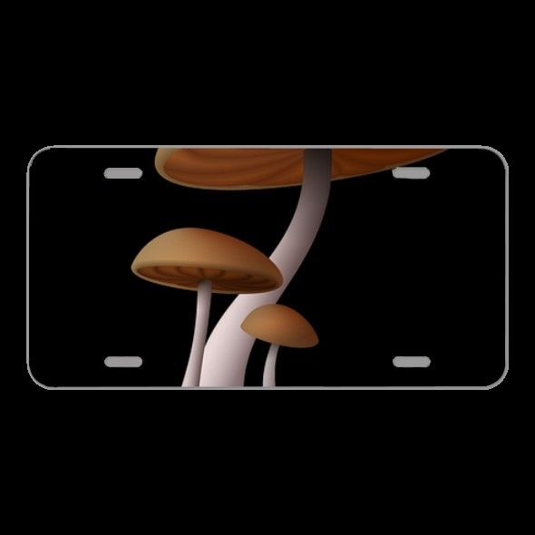 License Plate Novelty Car Front Mushrooms Cartoon Fungus Simple