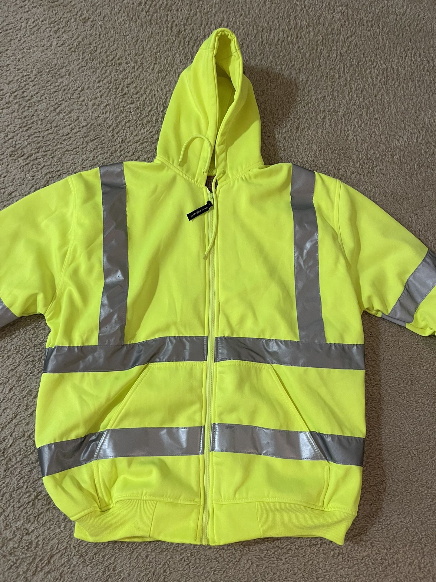 C.E.Schmidt Workwear Thermal Lined High Visibility Zip Up Hooded Sweatshirt XLR