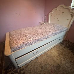 Twin Bedframe w/ Trundle & Side Tables