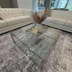 Glass coffee table