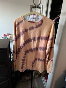 Easel Tie Dye Sweatshirt Pullover Orange Brown Cotton Blend Women's Sz S