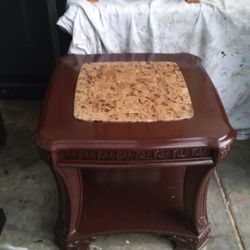 Ashley Marble Top End Table 26 Wide 25 Tall 24 Deep