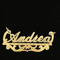 $250 Andrea Yellow Gold Name Plate