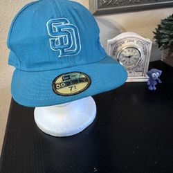 San Diego Padres Fitted Hat New Era 59FIFTY Teal Blue Cap Size 7 3/4 MLB