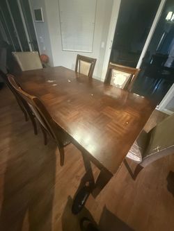 Dining table and chairs