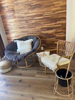 rattan papasan chair set