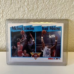 1991 NBA Hoops Michael Jordan & Karl Malone League Leaders Scoring #306