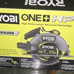 New In Box Ryobi ONE + HP 18V Circular Saw TOOL ONLY ( WITH BLADE)