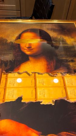 Beautiful medium hand signed 21x19 Monas Gold limited Criss Bellini, artwork print hand signed by
