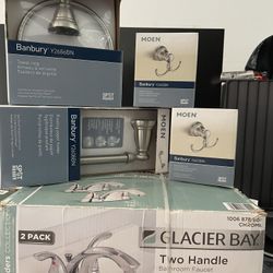 Faucet,Paper Holder, Towel Ring Bundle 