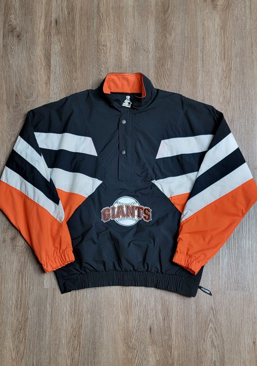 Vintage 90s Starter San Francisco Giants Half Zip Pullover Jacket Sz M