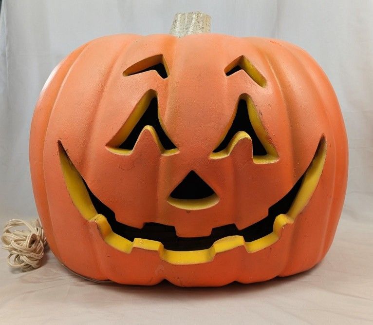 Vintage Halloween Large 16" Pumpkin Jack O Lantern Blow Mold