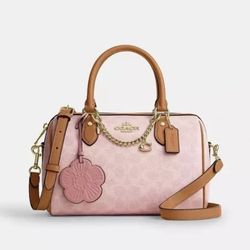 Powder Pink Coach Medium Rowan Bag