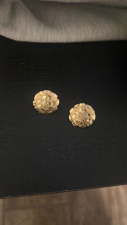 Gold nugget earrings