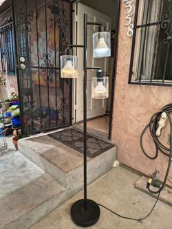 3-Light Floor Lamp with Glass Shades