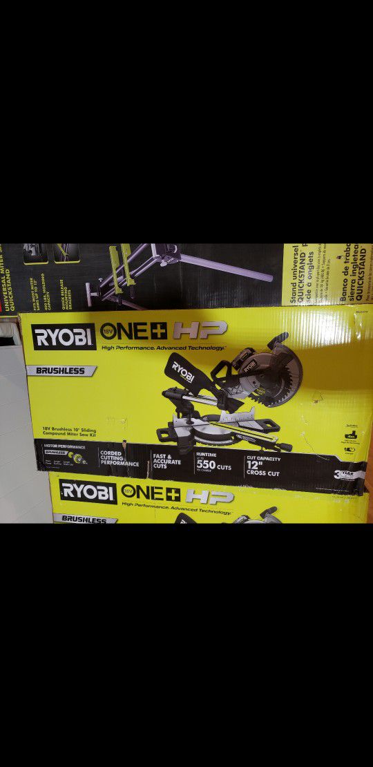 Ryobi 18v Cordless 10" Sliding Compound Miter Saw Kit