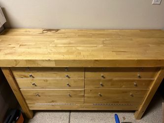 solid wood work bench