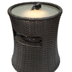 Bluetooth Speaker Rattan  Musical Side Table With LED Lights. STS-1502