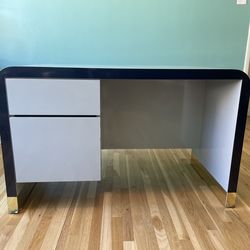Vintage Post Modern Waterfall Desk