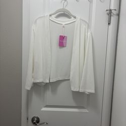 NEW ivory white open front cropped sweater