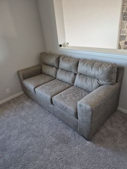 Gray Fabric 3-Seat Sofa