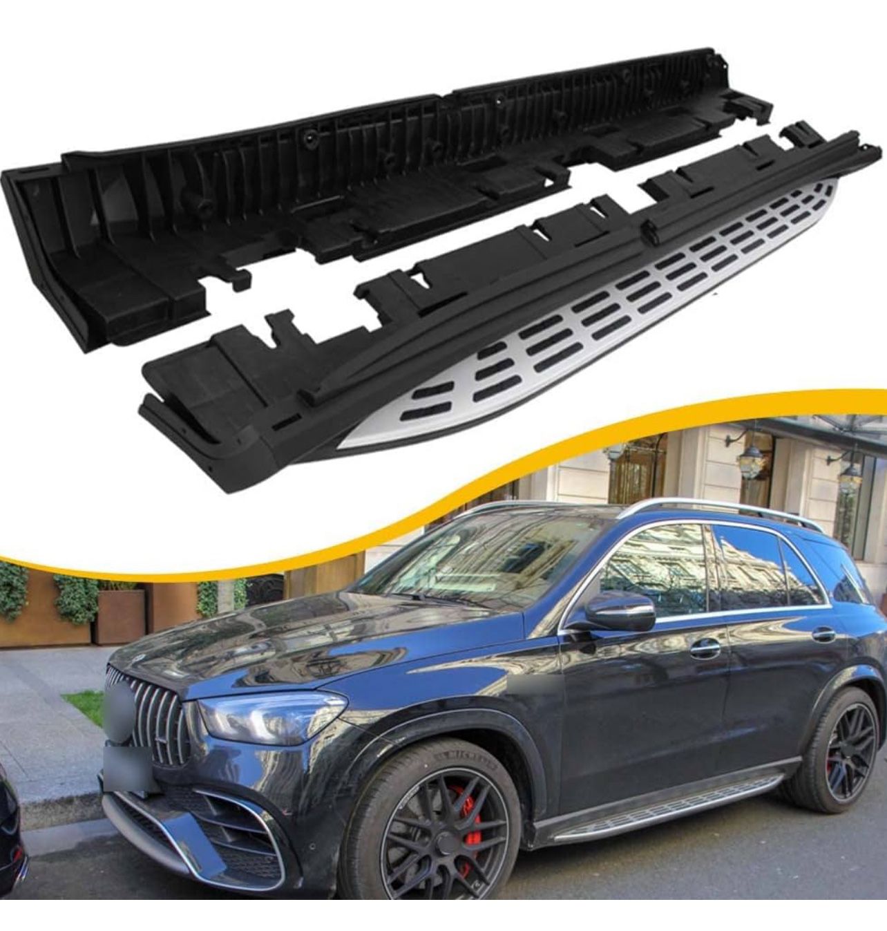 Running Boards Side Steps Fit for 2020-2024 Mercedes Benz GLE W167 GLE350 GLE450 GLE450e GLE580 Nerf Bar Accessories
