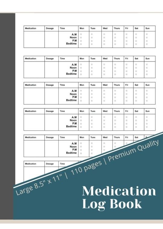 Medication Log Book: 52-Week Daily Personal Medication Administration Planner & Record Log Book