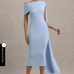 Powder blue club London Midi Dress