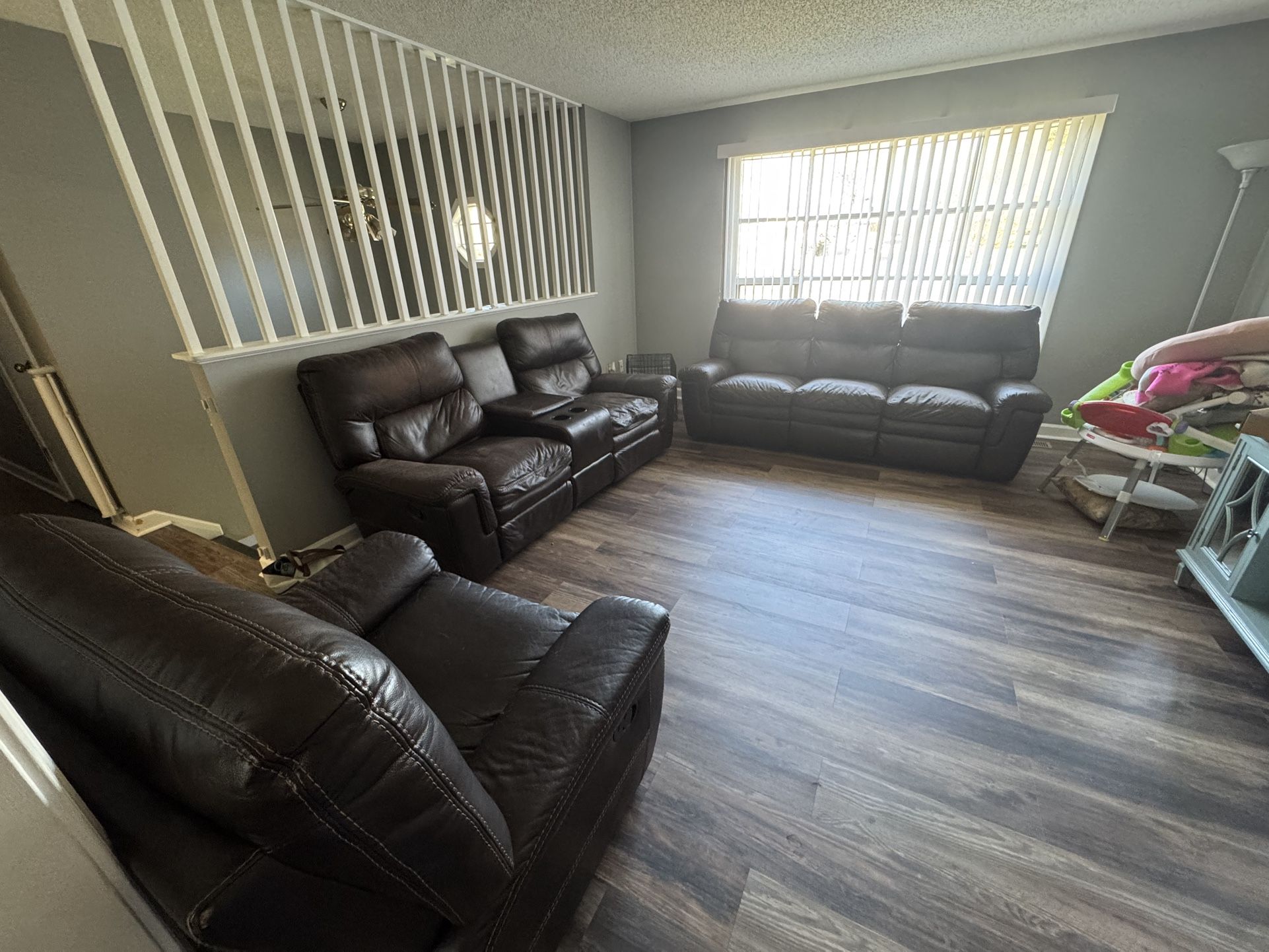 Three Piece Reclining Sofa Set 