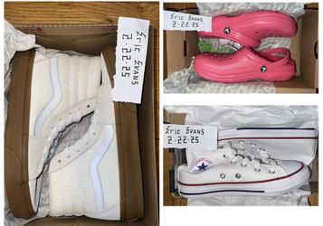 Crocs (hyper Pink), Vans Sk8-Hi, Converse