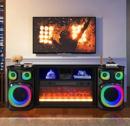 Fireplace with Multicolor Flame Bluetooth Speaker Multiple Color LED &