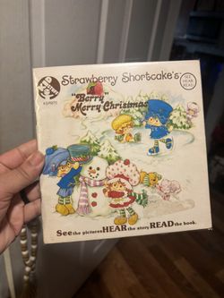 Vintage 1980 Strawberry Shortcake "Berry Merry Christmas" Read Along Book & Record