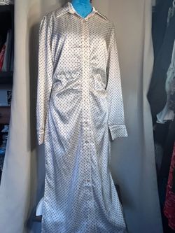 Women’s satin button down shirt dress sz M