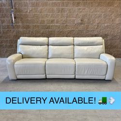 New Ivory Costco Real Leather Power Reclining Sectional Couch Sofa (DELIVERY AVAILABLE! 🚛💨)