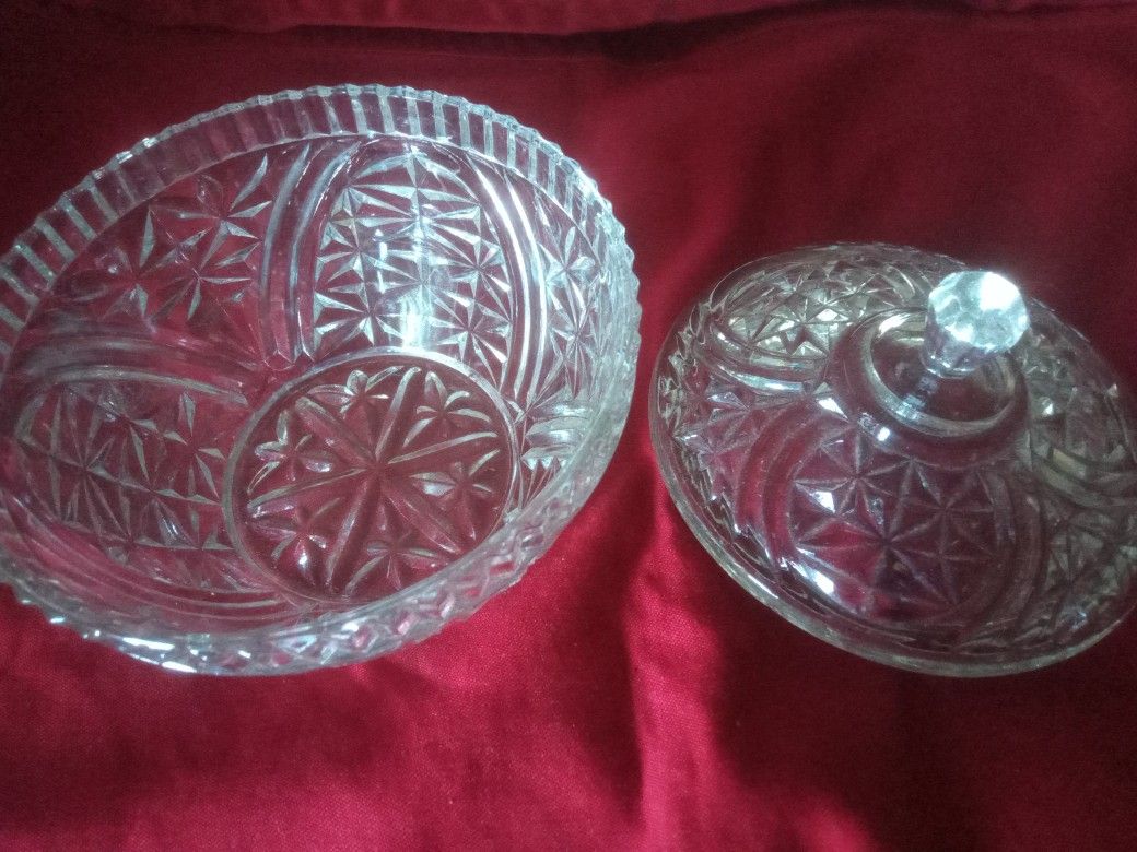 Vintage Lead Crystal Candy Dish