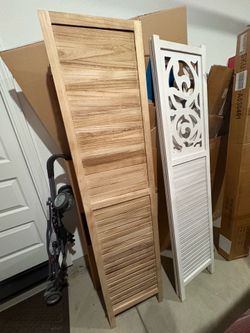 Wooden room divider partition segments 5 panels total