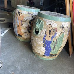 Garden Ceramic sitting stools…  Very unique