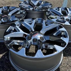 22” Chevy Suburban GMC Sierra Yukon Denali Set We Finance New Snowflakes Chrome Reps Silverado 