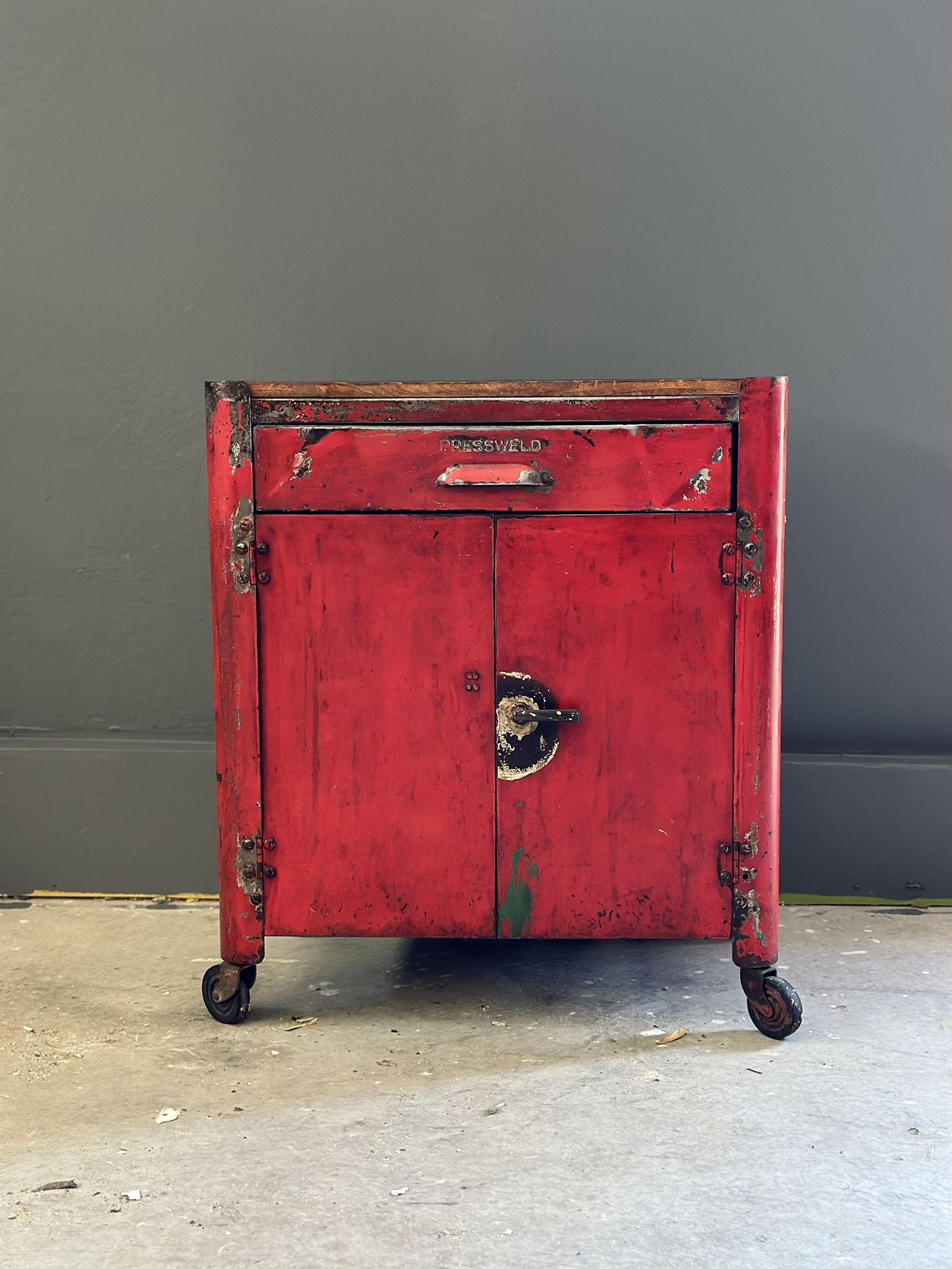 Vintage 1940's Pressweld Tool Cabinet (OBO)