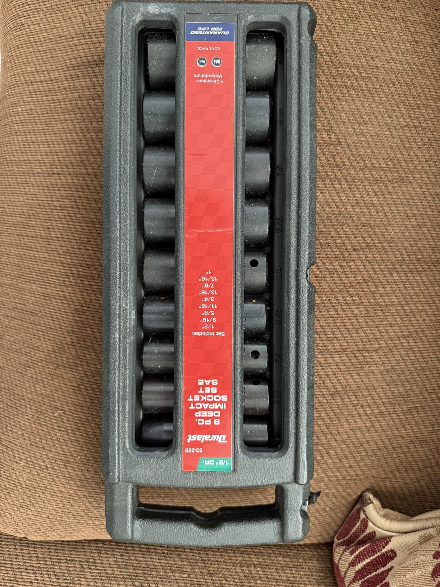 1/2 “ Dr. 9pc Sae Deep Impact Socket Set