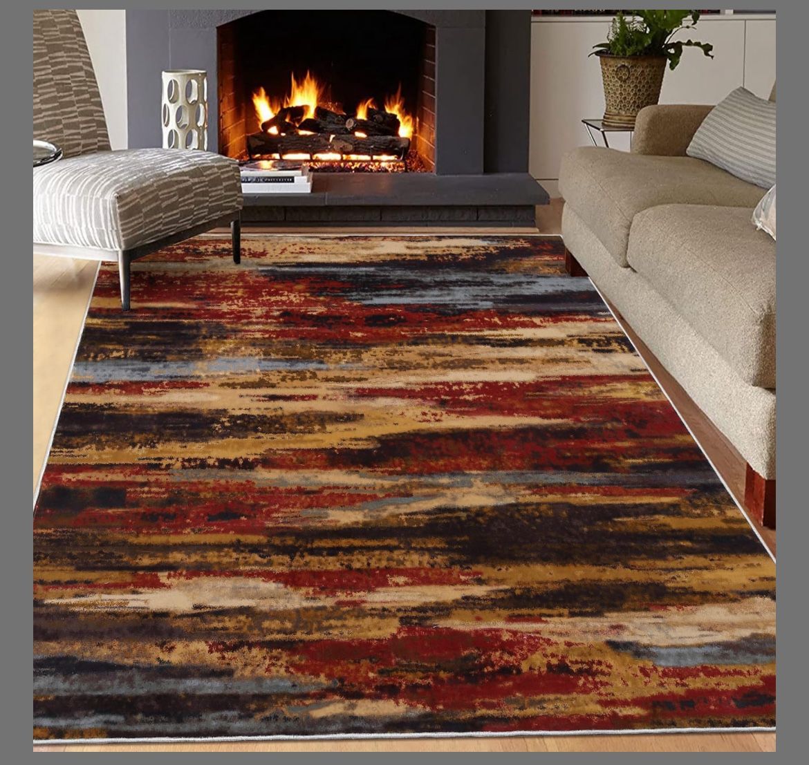 9x12 Washable Modern Abstract Carpet