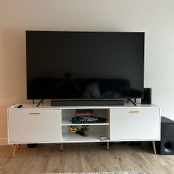 White And Gold TV Stand 