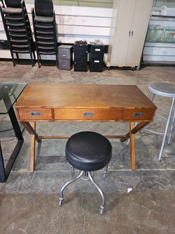 Desk and chair.