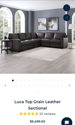 Luca Top Grain Leather Sectional