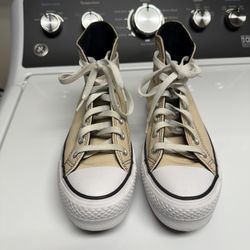 Peach Leather Converse Size 6