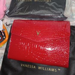 Eden Clitch Red Faux Crocodile  Vanessa Williams Purse 