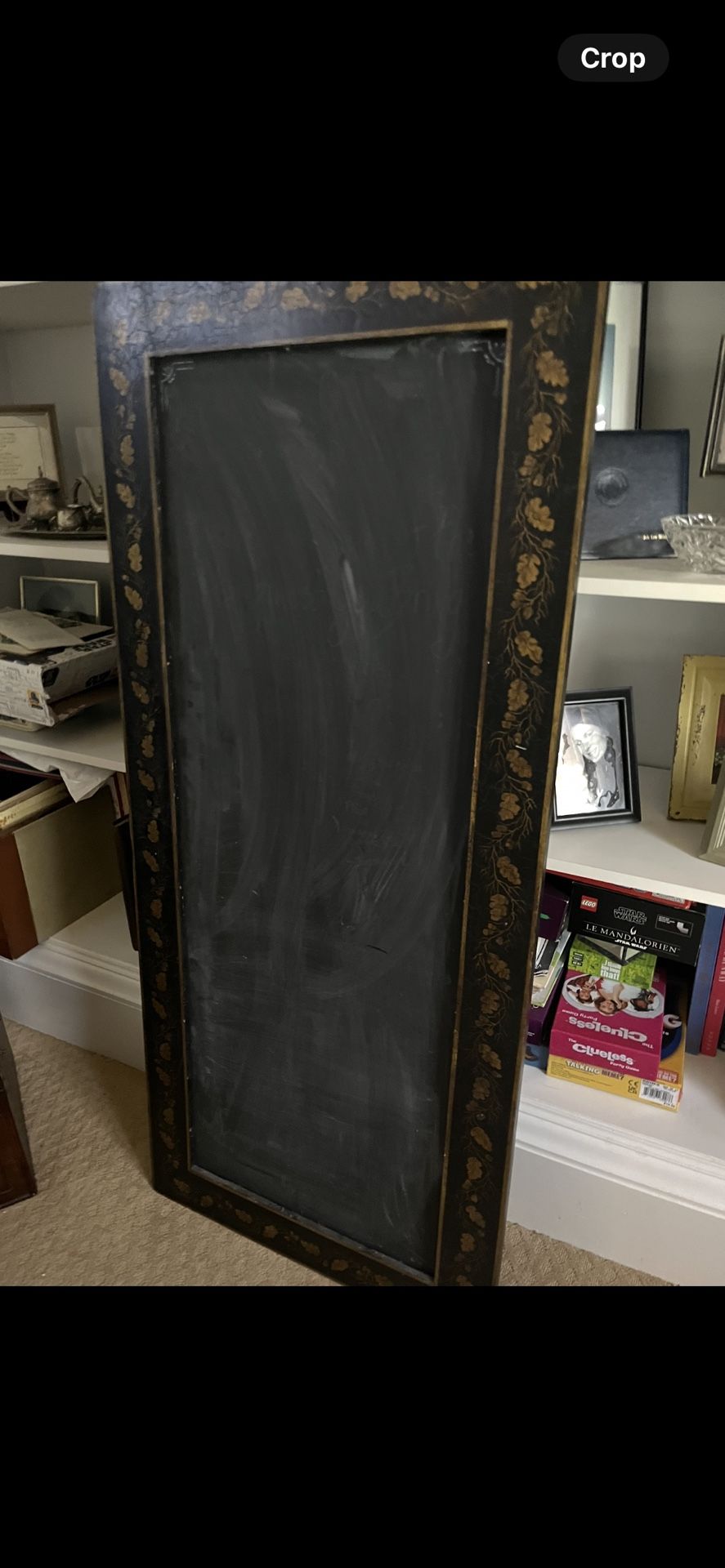 Artwork wall, art frame bars, clocks, and rug