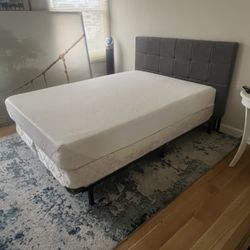 Full Size Tempurpedic Mattress, Box Spring, Headboard Bedframe 