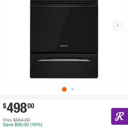 Brand New Amana 30 Inch 4 Burner Element Freestanding Electric range In Black Easy Glass Clean Door